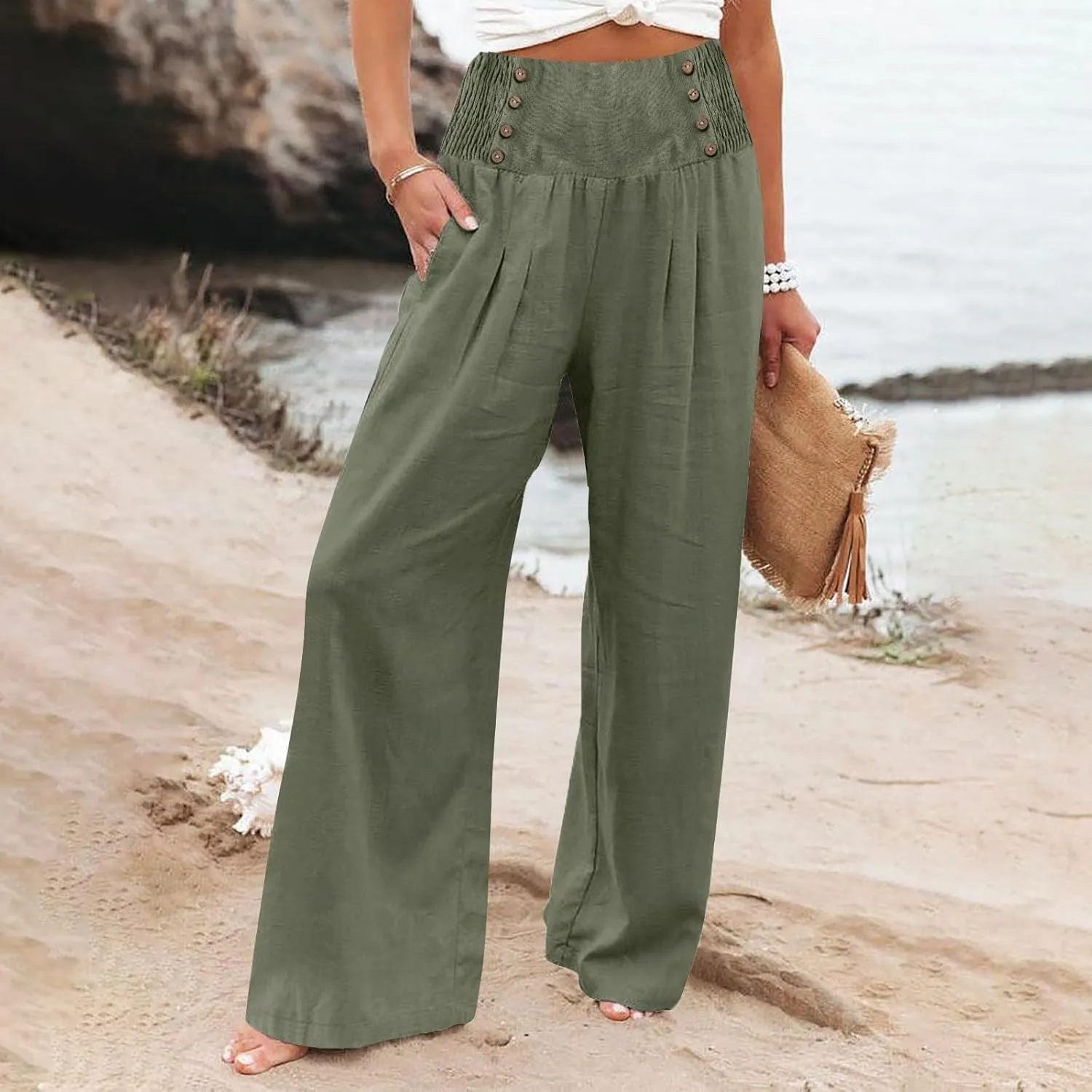 Bootcut Jeans for Women Winter Colorful Work Jeans with Pockets Solid Color Water Resistant