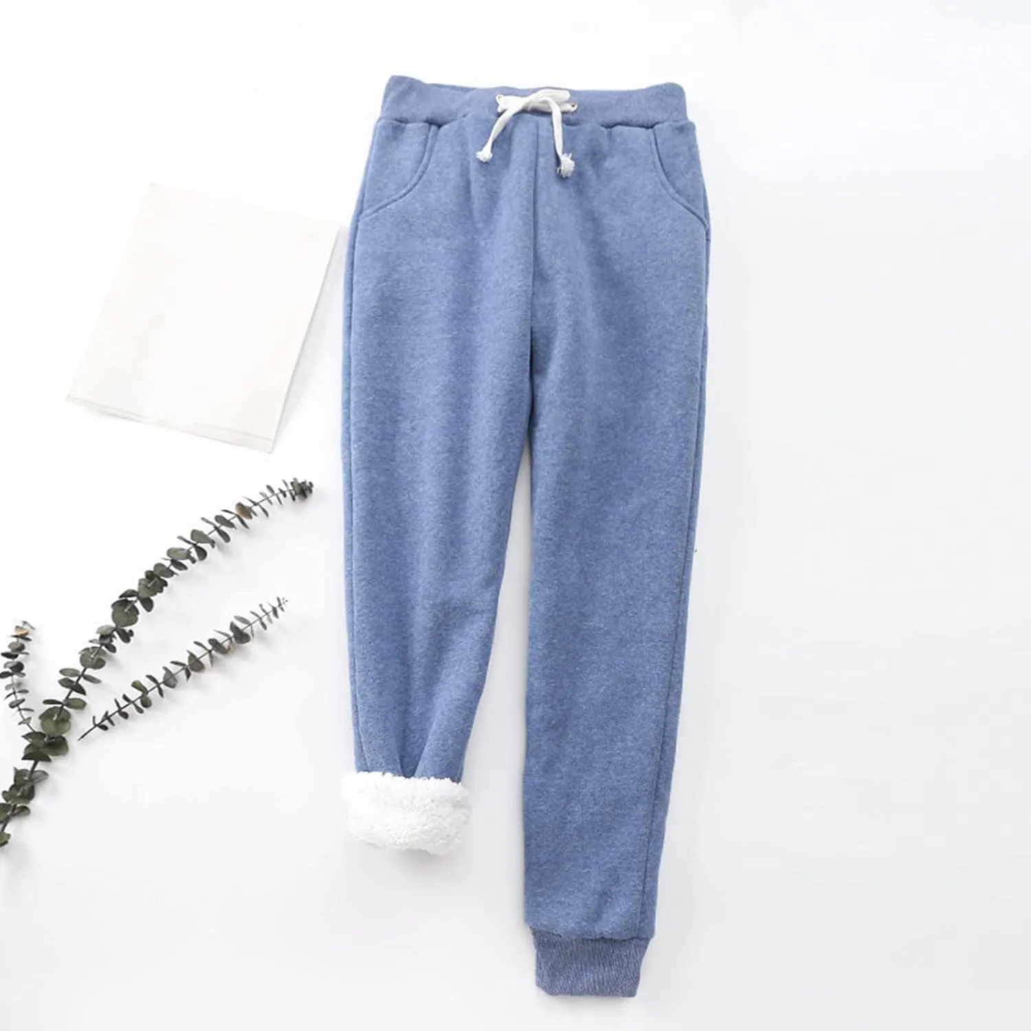 Bootcut Jeans for Women Winter Velvet Outfits Trousers with Pockets Straight Leg Straight Leg