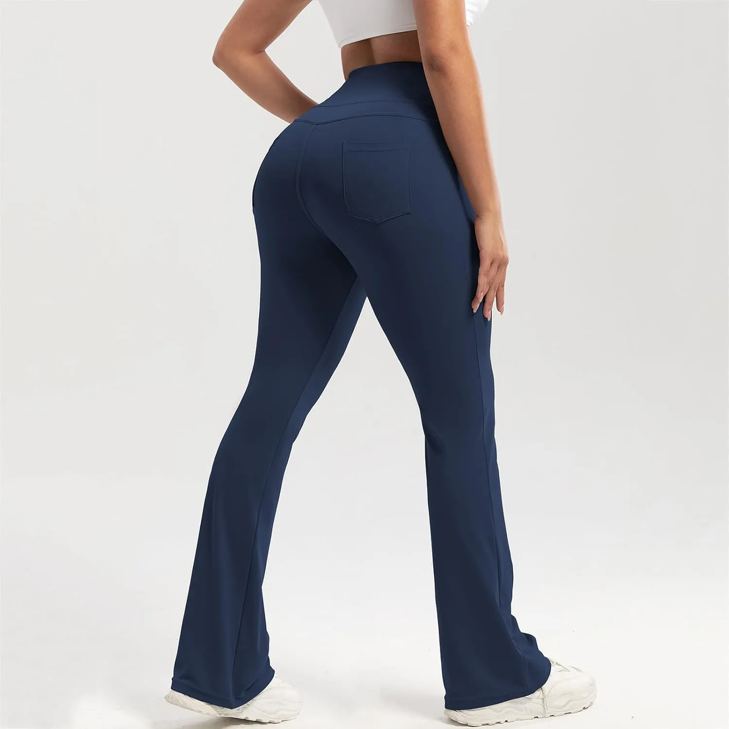 Bootcut Leg Yoga Leggings for Women Stretch Butt Lifting Workout Gym Pants Lounge Elastic High Waist Trousers Slacks