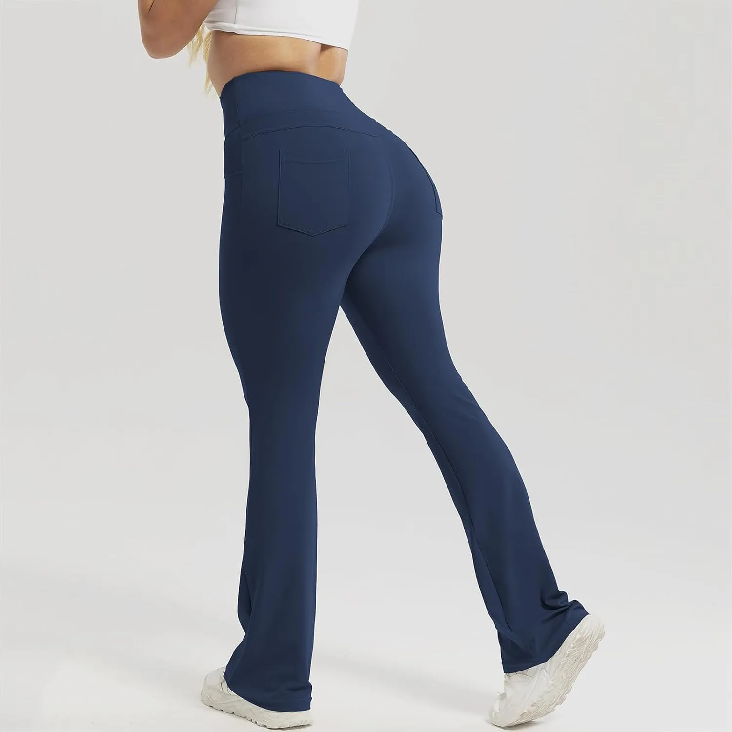 Bootcut Leg Yoga Leggings for Women Stretch Butt Lifting Workout Gym Pants Lounge Elastic High Waist Trousers Slacks