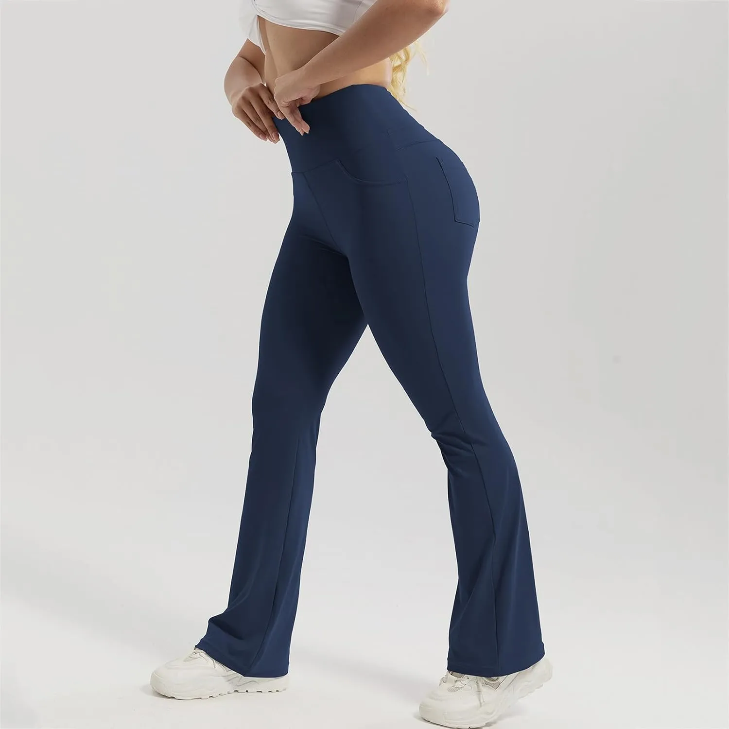 Bootcut Leg Yoga Leggings for Women Stretch Butt Lifting Workout Gym Pants Lounge Elastic High Waist Trousers Slacks