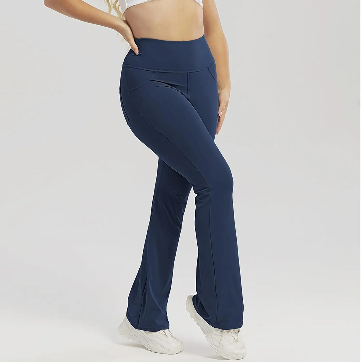 Bootcut Leg Yoga Leggings for Women Stretch Butt Lifting Workout Gym Pants Lounge Elastic High Waist Trousers Slacks