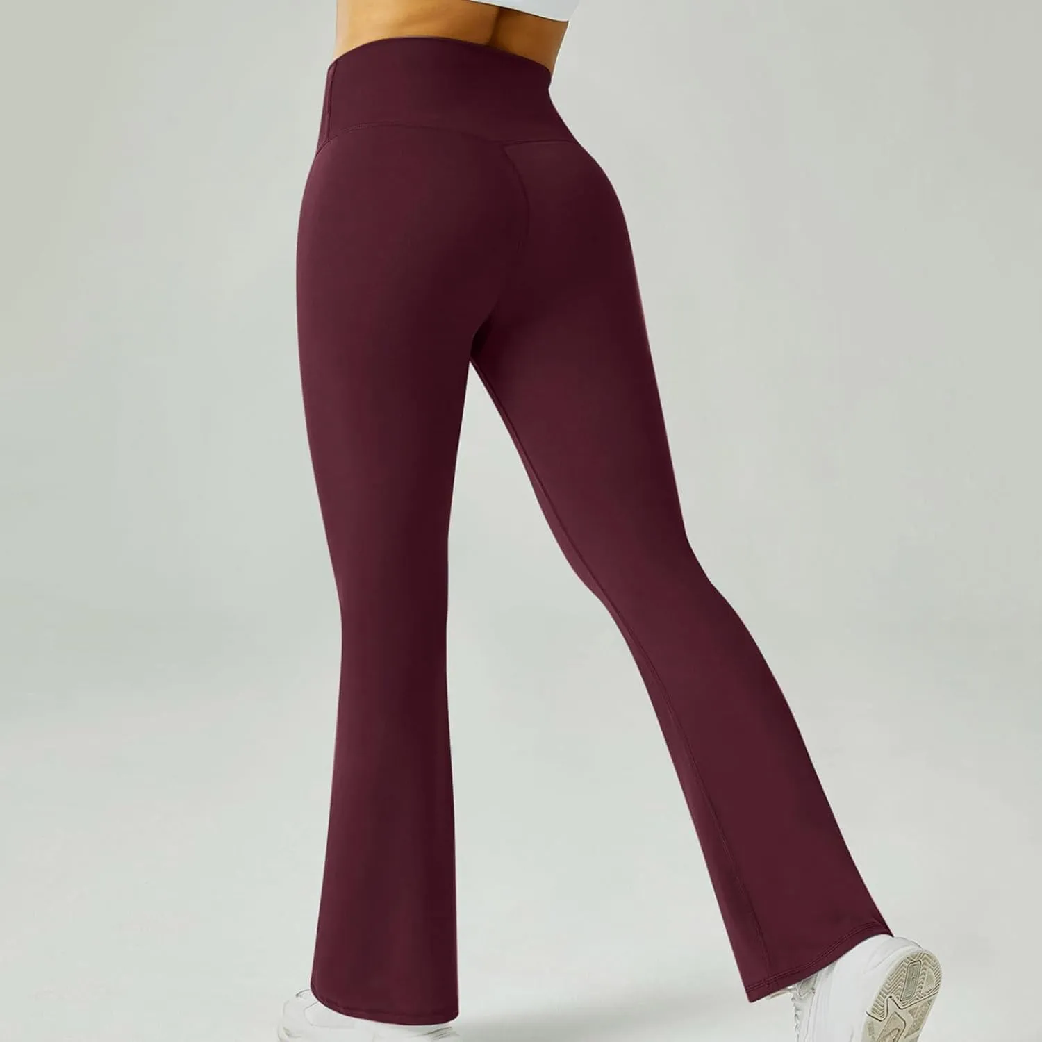 Bootcut Leg Yoga Pants for Women Elastic High Waist Flare Leggings to Hide Tummy Elegant Stretch Butt Lifting Trouser