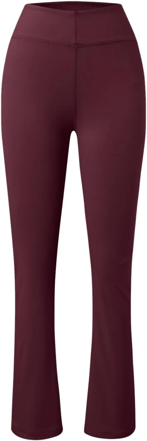 Bootcut Leg Yoga Pants for Women Elastic High Waist Flare Leggings to Hide Tummy Elegant Stretch Butt Lifting Trouser