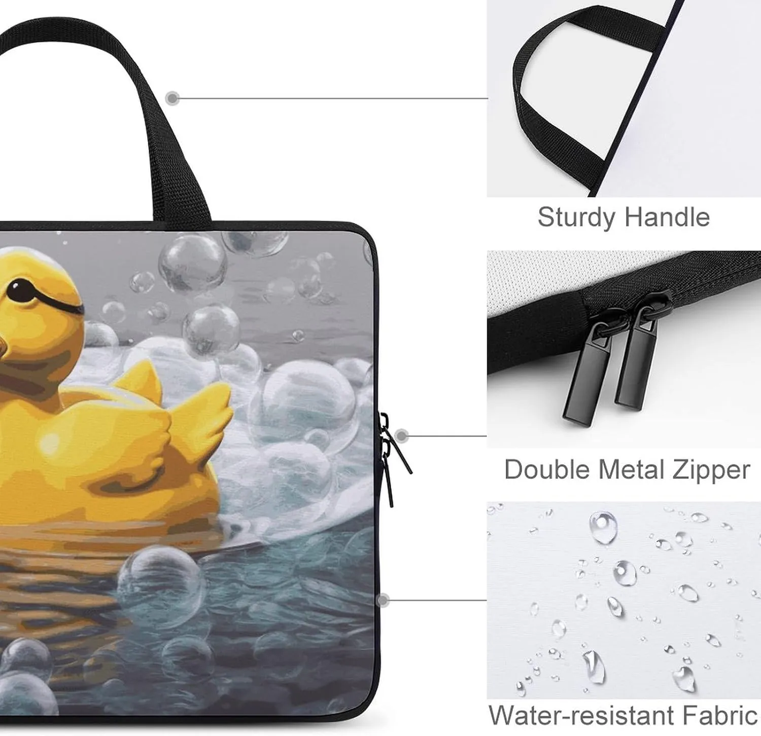 Bubble Duck Laptop Bag Durable Laptop Sleeve Water-Resistant Notebook Bag for Computer Or Tablet