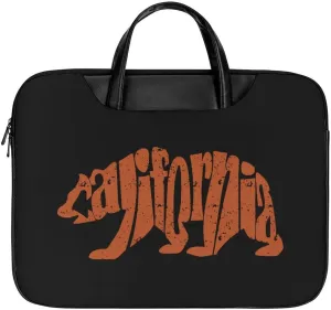 California Text Bear Laptop Case Slim Water Resistant Computer Bag with Handle Briefcase for Work
