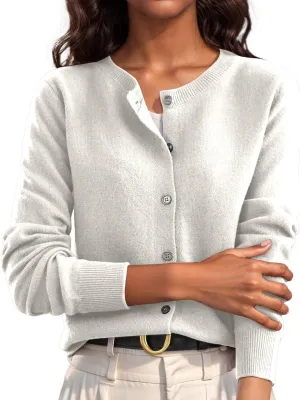 Cardigan Sweaters for Women Casual Long Sleeve Open Front Button Down Knit Outwear Soft Comfy Fashion Clothes