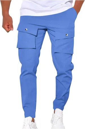 Cargo Pants Men Slim Fit Tapered Lightweight Mens Joggers with Pockets Ripstop Causal Outdoor Athletic Hiking Pants