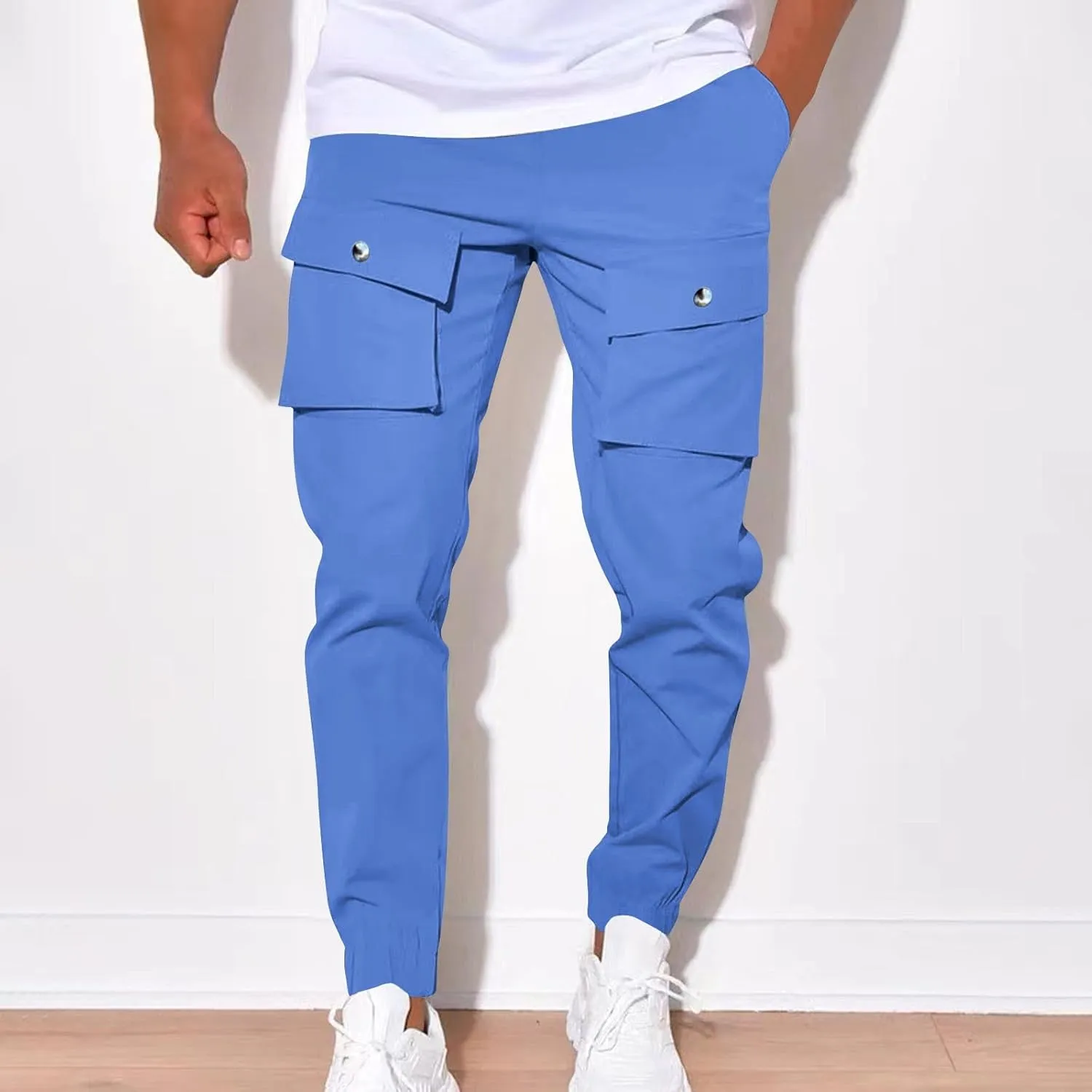 Cargo Pants Men Slim Fit Tapered Lightweight Mens Joggers with Pockets Ripstop Causal Outdoor Athletic Hiking Pants