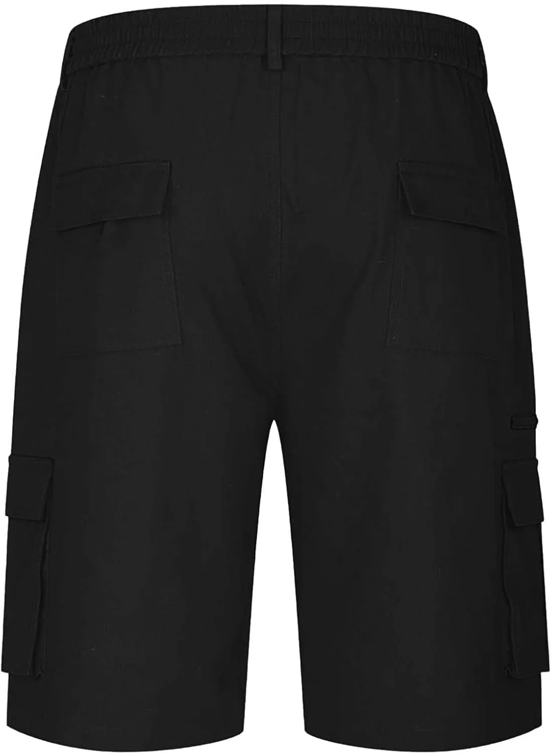 Cargo Shorts for Men Casual Fashion Solid Color Short with Multi-Pocket Button Zipper Elastic Waist Hiking Pants