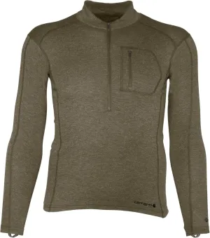Carhartt Men's Force Midweight Synthetic-Wool Blend Base Layer Quarter-Zip Pocket Top