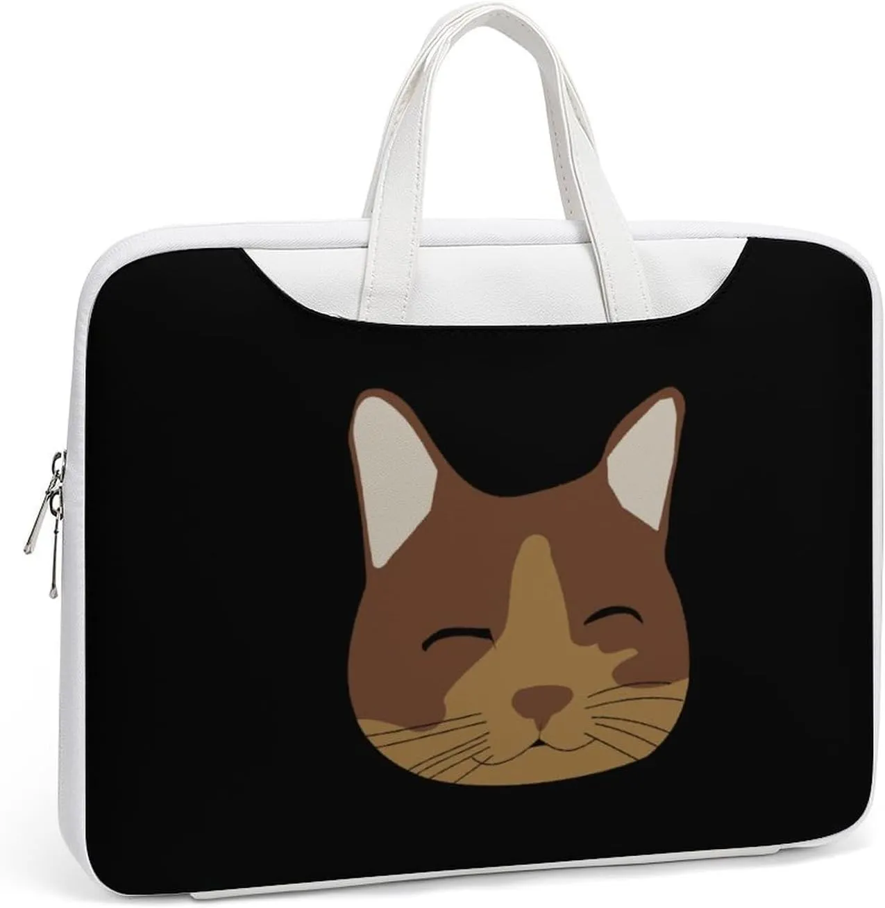 Cat Leather Bag Laptop Case Slim Water Resistant Computer Bags with Handle Briefcase for Work