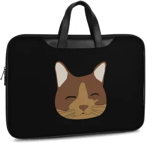 Cat Leather Bag Laptop Case Slim Water Resistant Computer Bags with Handle Briefcase for Work