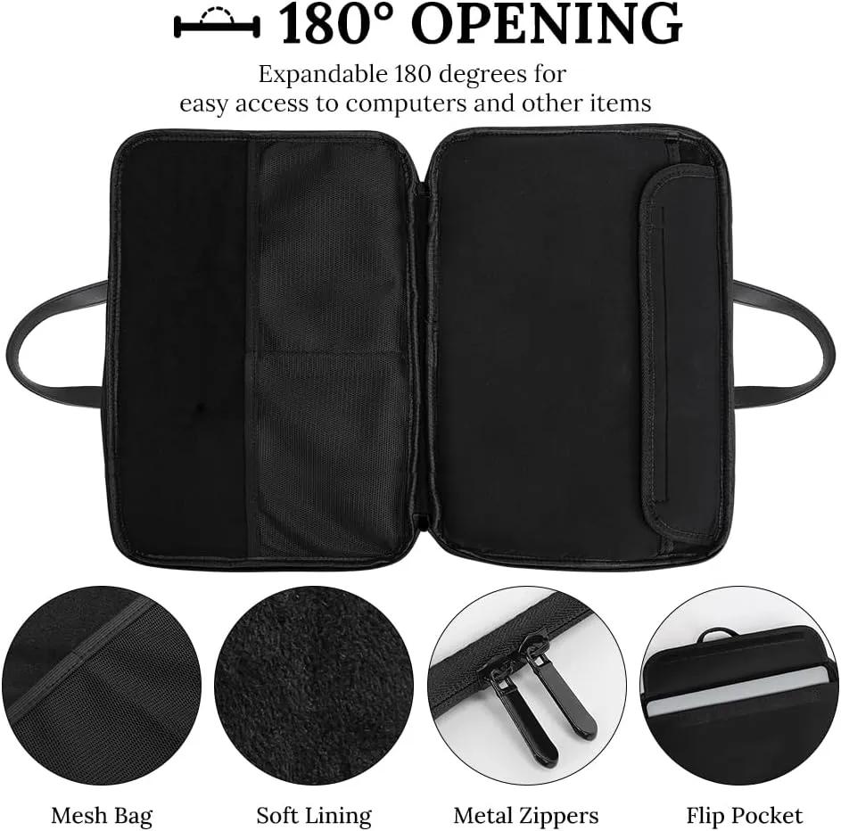 Cat Leather Bag Laptop Case Slim Water Resistant Computer Bags with Handle Briefcase for Work