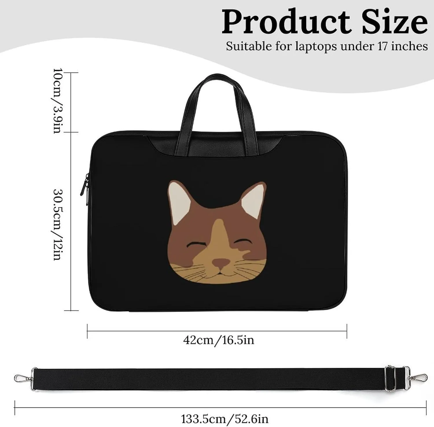 Cat Leather Bag Laptop Case Slim Water Resistant Computer Bags with Handle Briefcase for Work