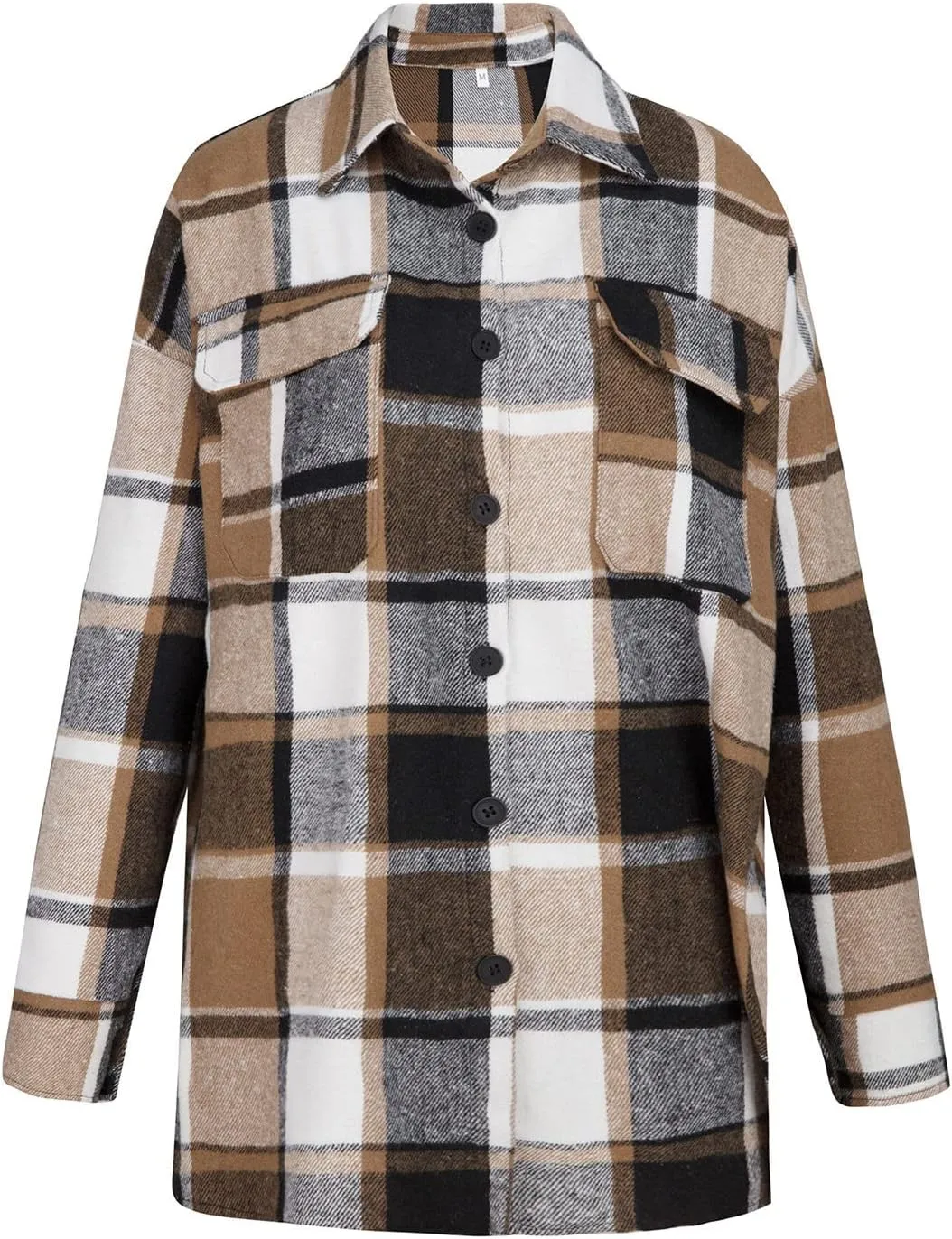 Ceboyel Women Plaid Flannel Shacket Coat Trendy 2023 Casual Jackets Long Sleeve Shirt Flannel Fall Winter Outfits Clothing