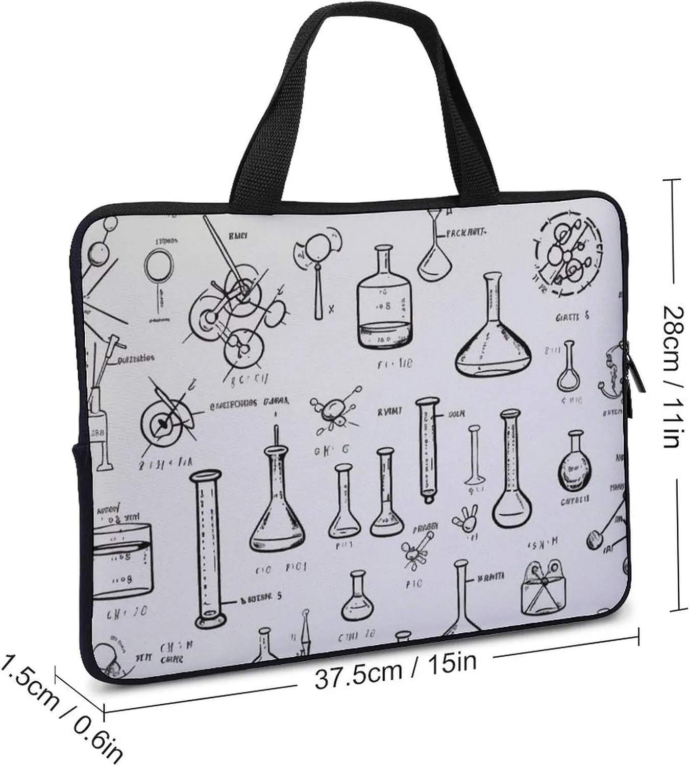 Chemistry Print Laptop Bag Durable Laptop Sleeve Water-Resistant Notebook Bag for Computer Or Tablet