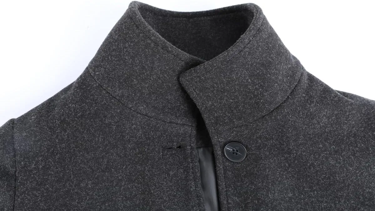 chouyatou Women's Winter Wool Blend Pea Coat Single Breasted Stand Collar Casual Trench Coat Overcoat