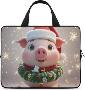 Christmas Hat Laptop Bag Durable Laptop Sleeve Water-Resistant Notebook Bag for Computer Or Tablet