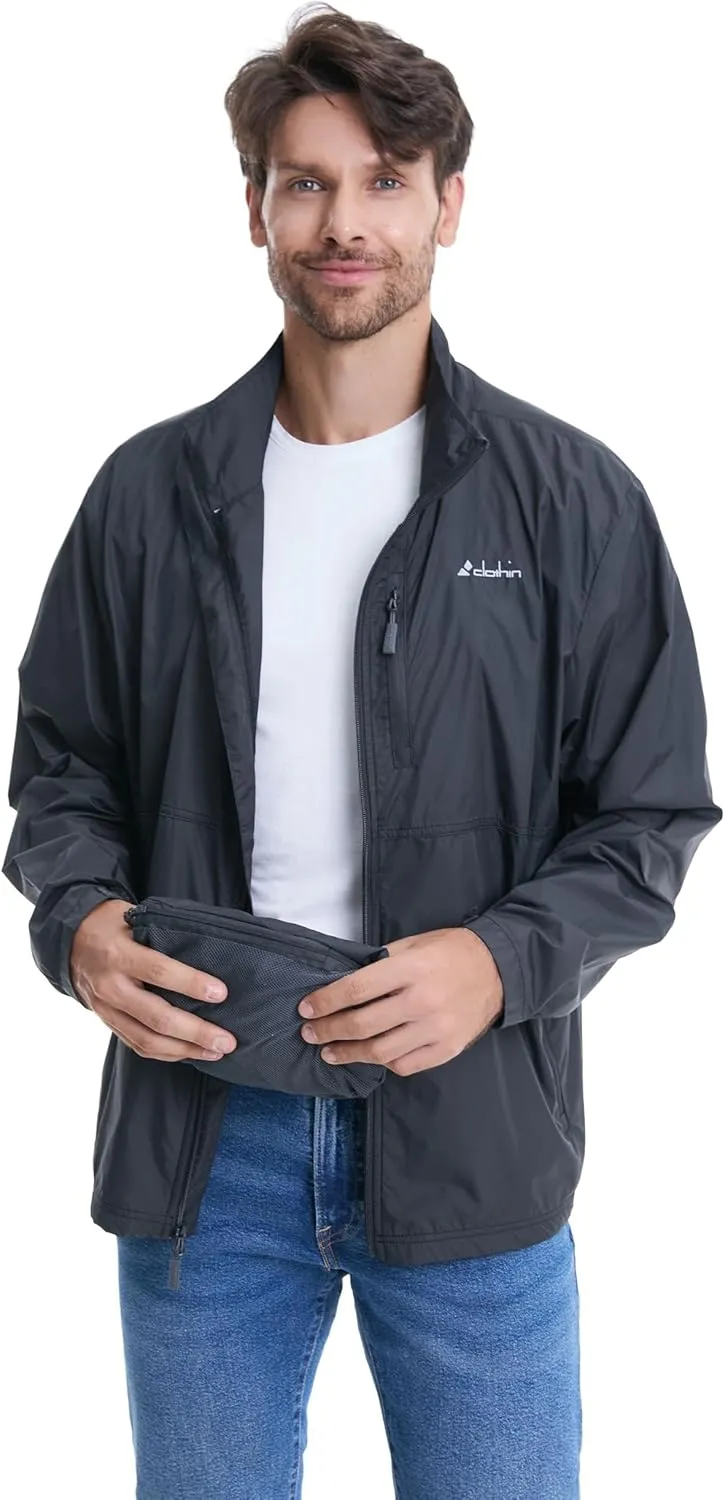 clothin Mens Lightweight Windbreaker Packable Jacket Water Resistant for Hiking Outdoor Cycling