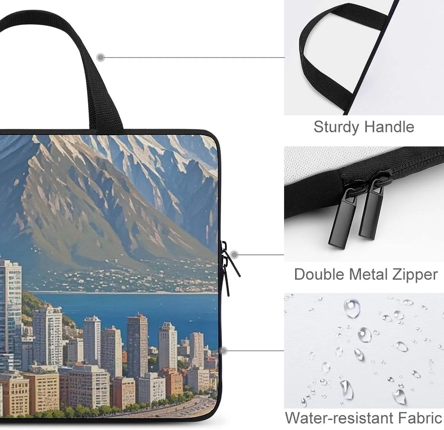 Coastal Cities Laptop Bag Durable Laptop Sleeve Water-Resistant Notebook Bag for Computer Or Tablet