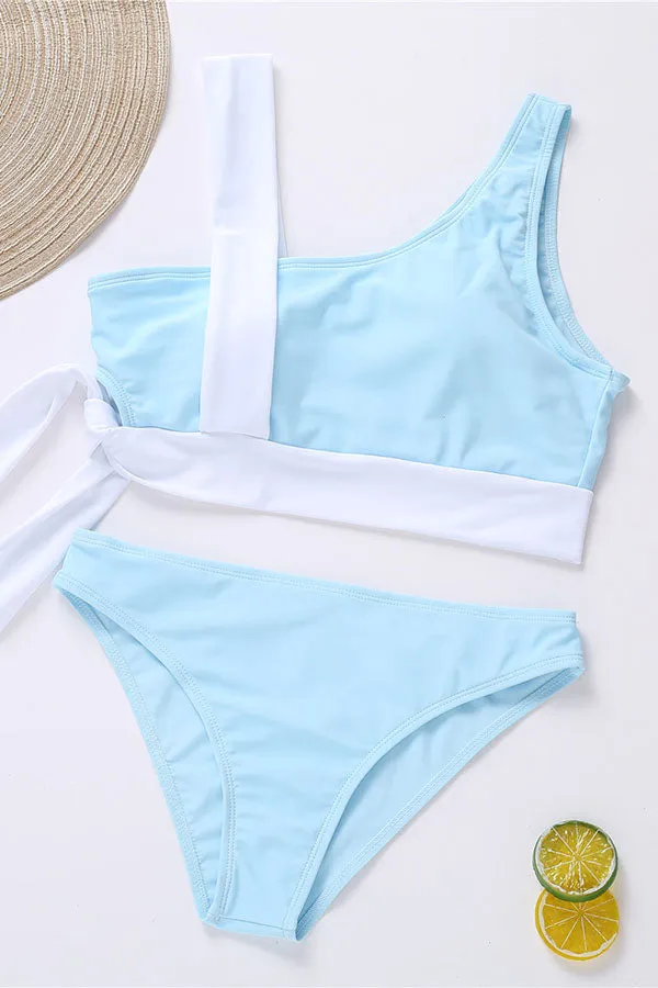Color Block Chic Lace-Up Bikini