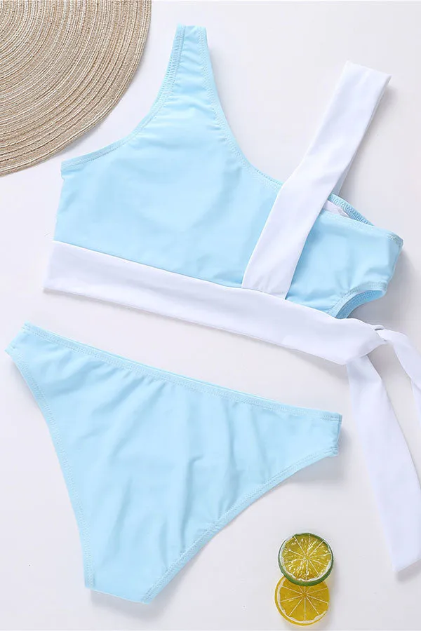 Color Block Chic Lace-Up Bikini