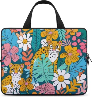 Colorful Illustration Flamingos Pattern Laptop Bag Water-resistant Laptop Sleeve Handle Notebook Computer Case Briefcase