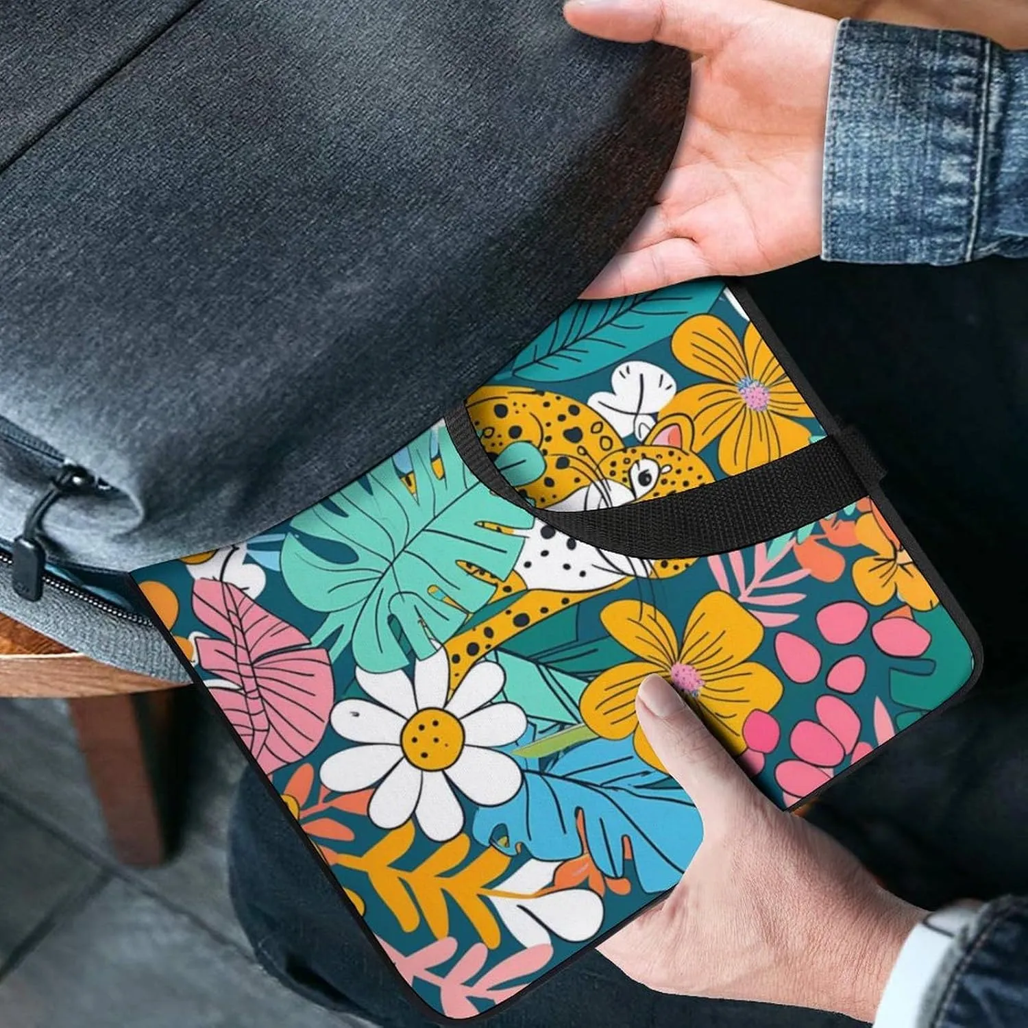 Colorful Illustration Flamingos Pattern Laptop Bag Water-resistant Laptop Sleeve Handle Notebook Computer Case Briefcase
