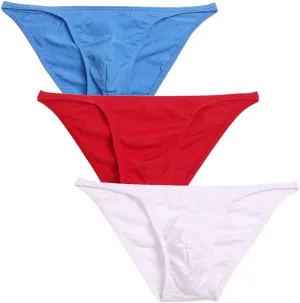 COMLIFE Mens Cotton String Briefs Underwear U Convex Pouch Bikinis