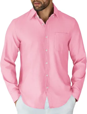 COOFANDY Mens Long Sleeve Button Down Shirt Casual Untucked Shirts for Men Oxford Dress Shirts