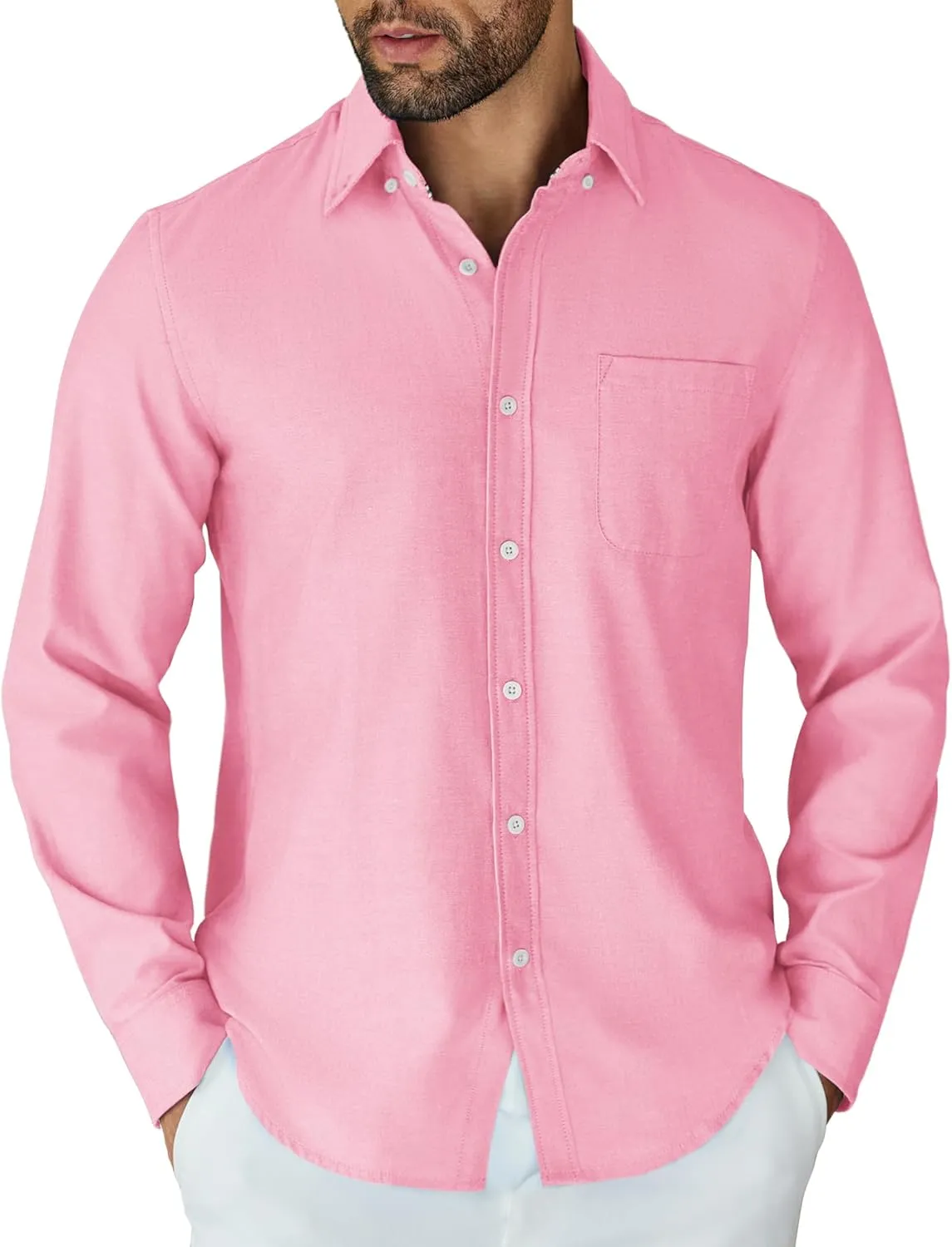 COOFANDY Mens Long Sleeve Button Down Shirt Casual Untucked Shirts for Men Oxford Dress Shirts