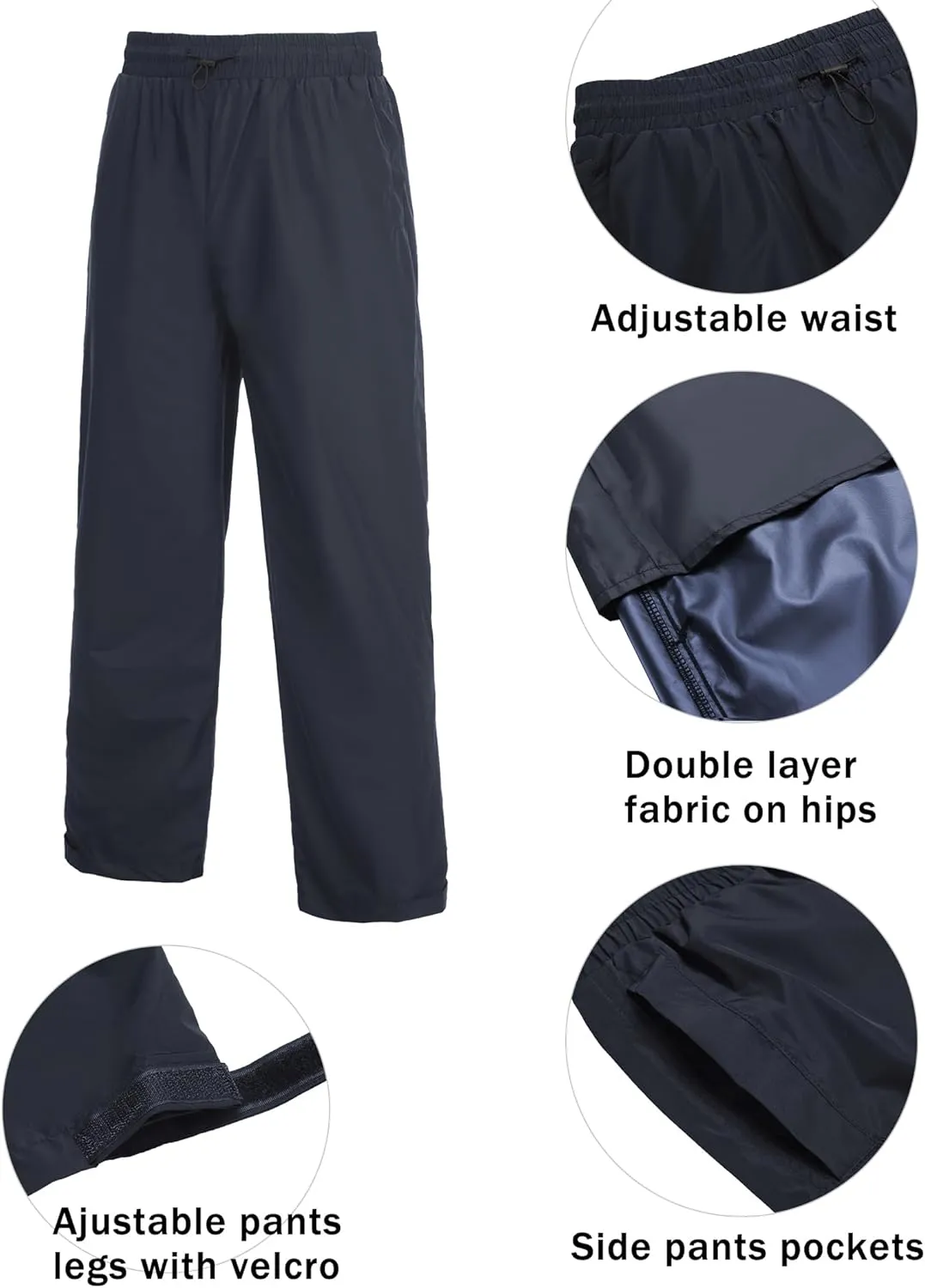 COOFANDY Men's Rain Suit 2 Piece Waterproof Breathable Rain Gear Lightweight Rain Jacket Pants Rainwear Suit