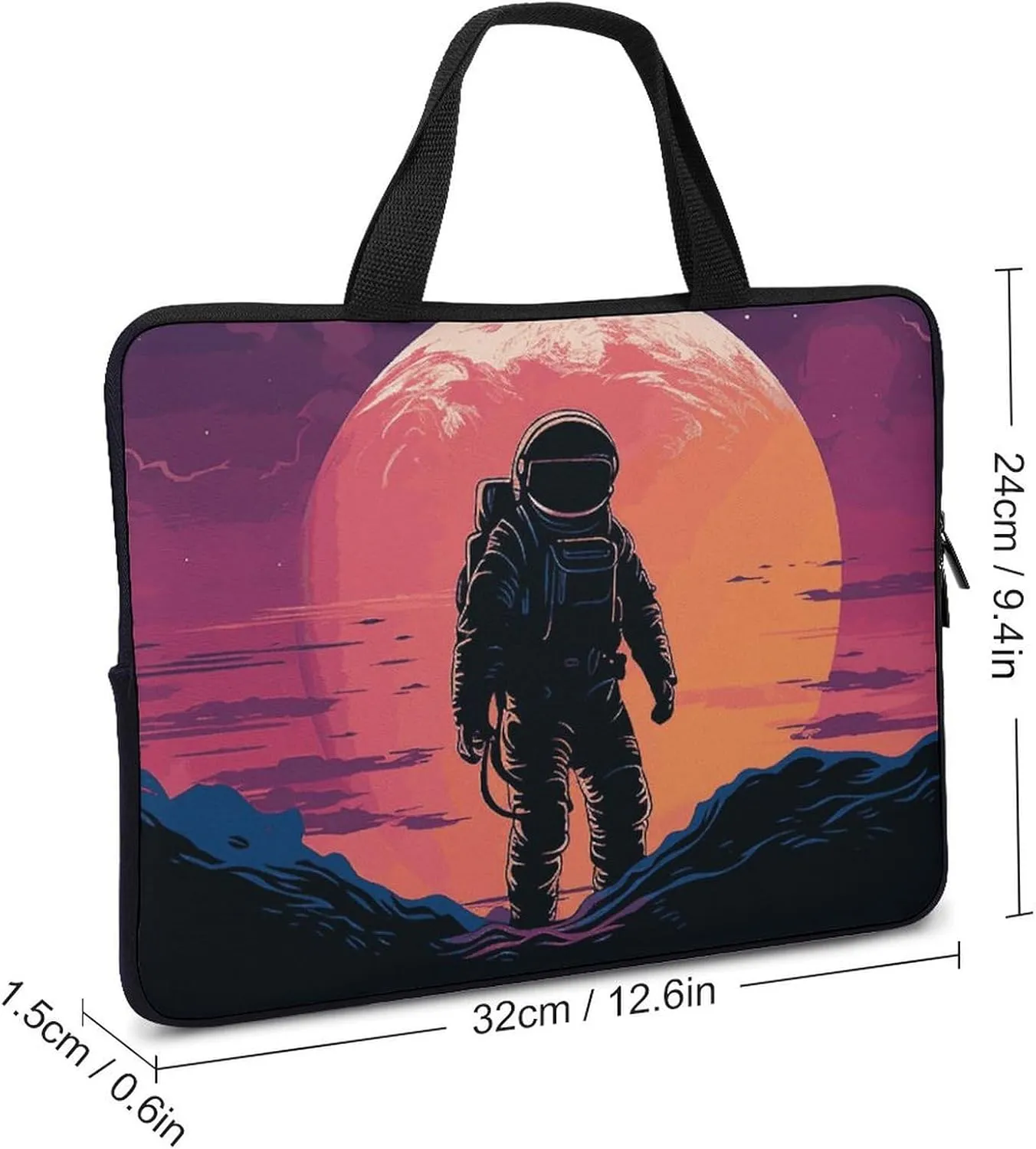 Cool Astronaut Laptop Bag Durable Laptop Sleeve Water-Resistant Notebook Bag for Computer Or Tablet