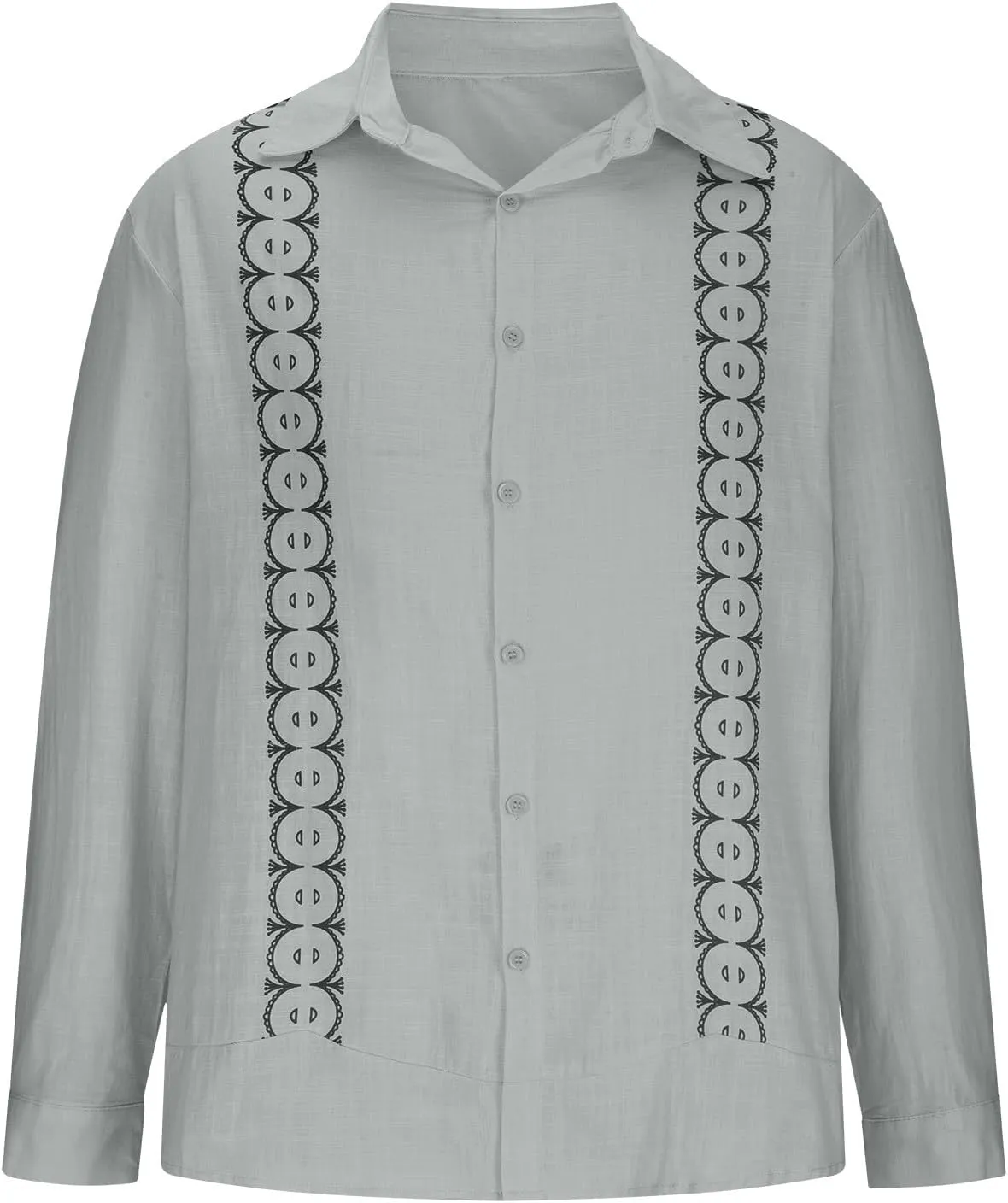 Cotton Linen Shirts for Men Casual Long Sleeve Buttons Down Linen Shirts Summer Lightweight Beach Shirts