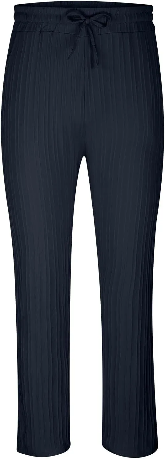 Cotton Stripe Linen Pants Men Dressy Casual Trousers Slim Fit Lounge Pants Trendy Tapered Pants Breathable Pants