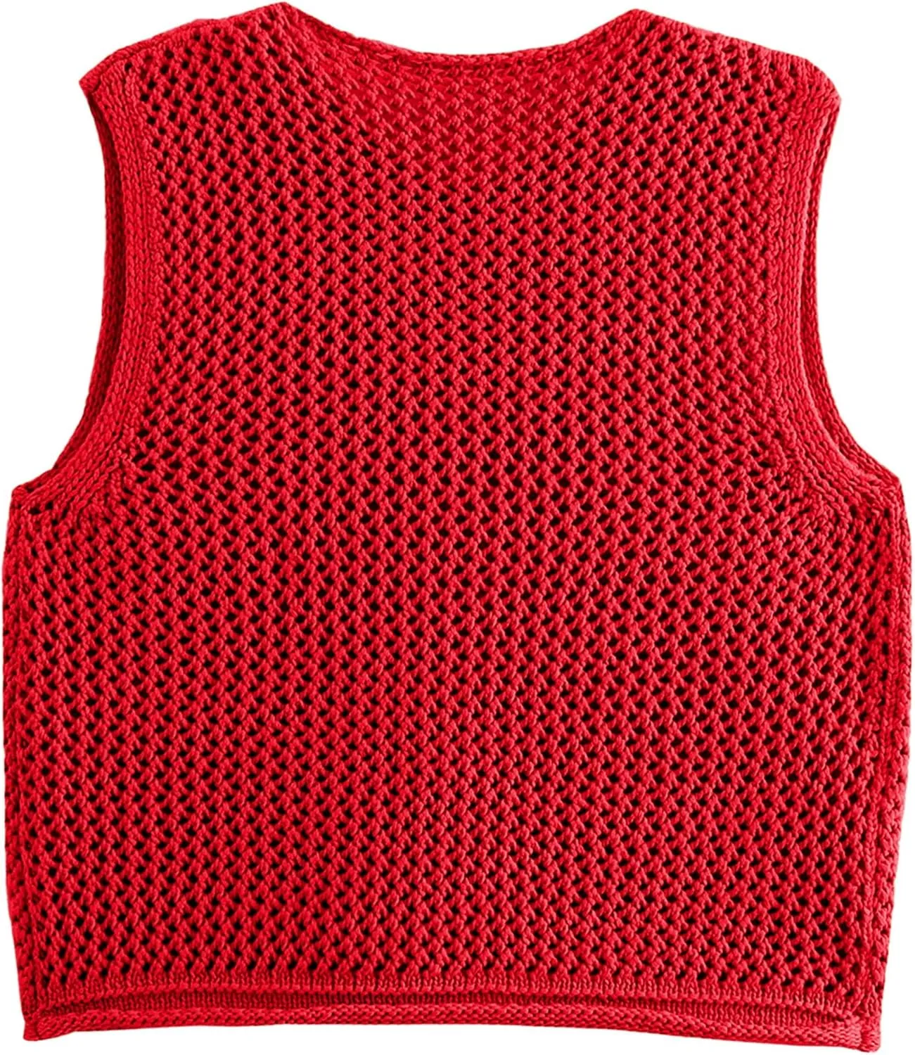 COZYPOIN Women's Sweaters Vest 2025 Button Down Sleeveless Chunky Cropped Knit Cardigan Crochet Tank Tops with Pockets