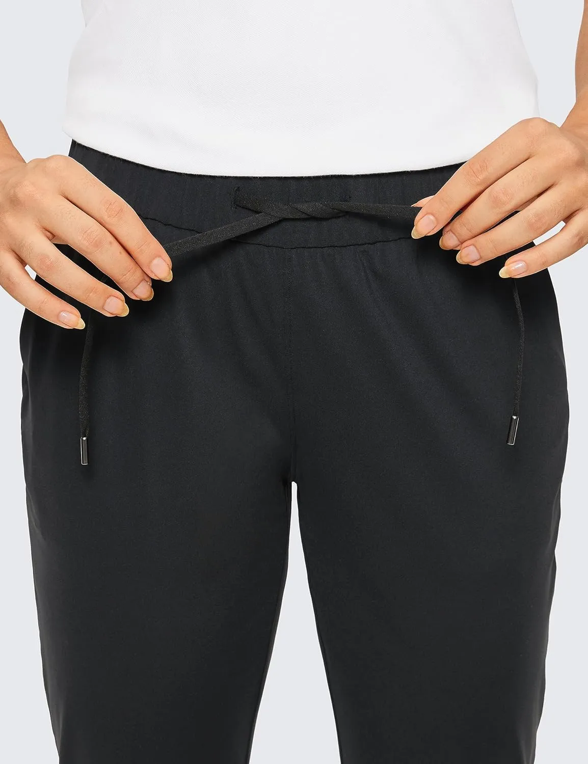 CRZ YOGA 4-Way Stretch Full Length Golf Pants for Women Tall 31" - Travel Sweatpants Workout Trousers with Pockets