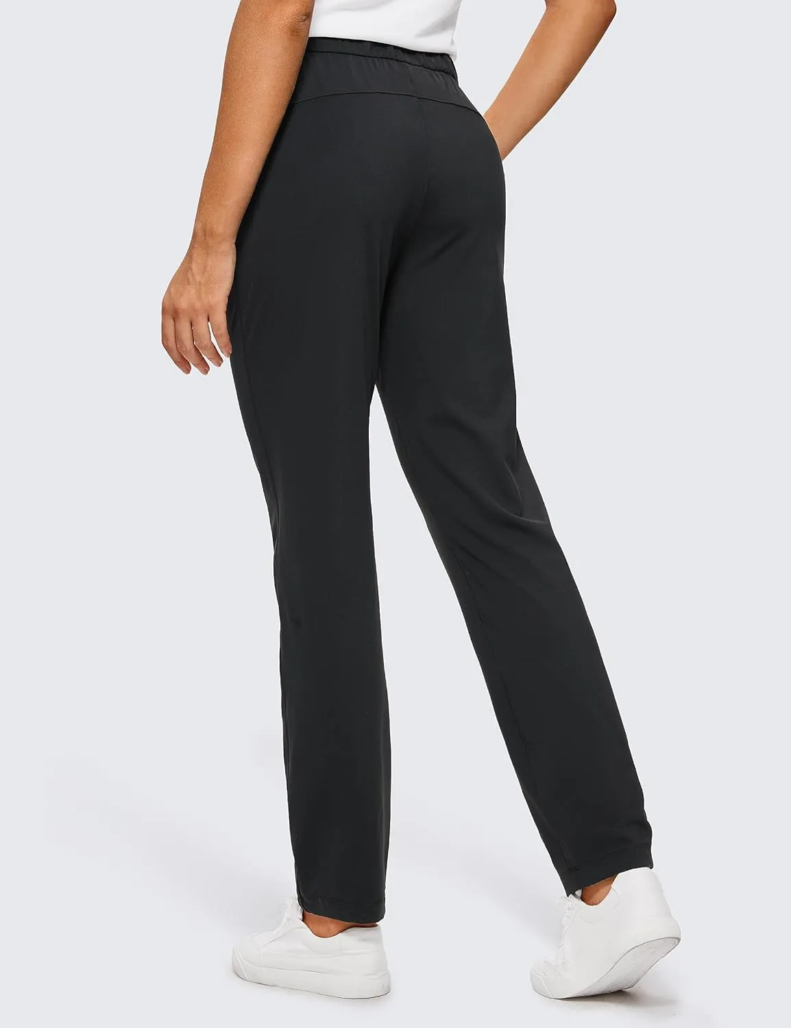 CRZ YOGA 4-Way Stretch Full Length Golf Pants for Women Tall 31" - Travel Sweatpants Workout Trousers with Pockets
