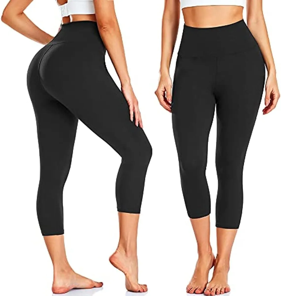 CTHH 4 Pack Leggings for Women Tummy Control-High Waisted Non See Through Black Soft Workout Yoga Pants