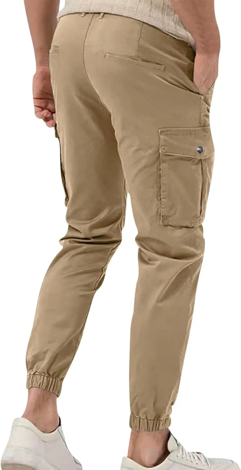 Ctreela Men's Cargo Joggers Pants Casual Sweatpants with Pockets Athletic Tapered Leg Pants Work Pants Tapered Sweatpants