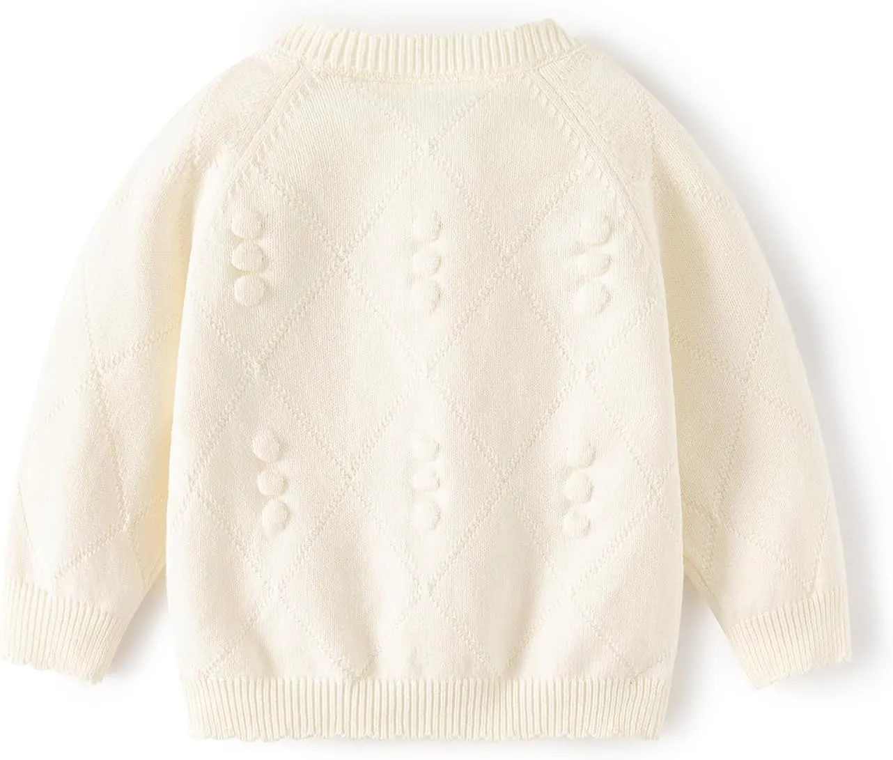 Cute Baby Girls Hearts Knit Cardigan Sweater, Toddler Loose Long Sleeve Shirts Warm Tops for Fall Winter Love Design