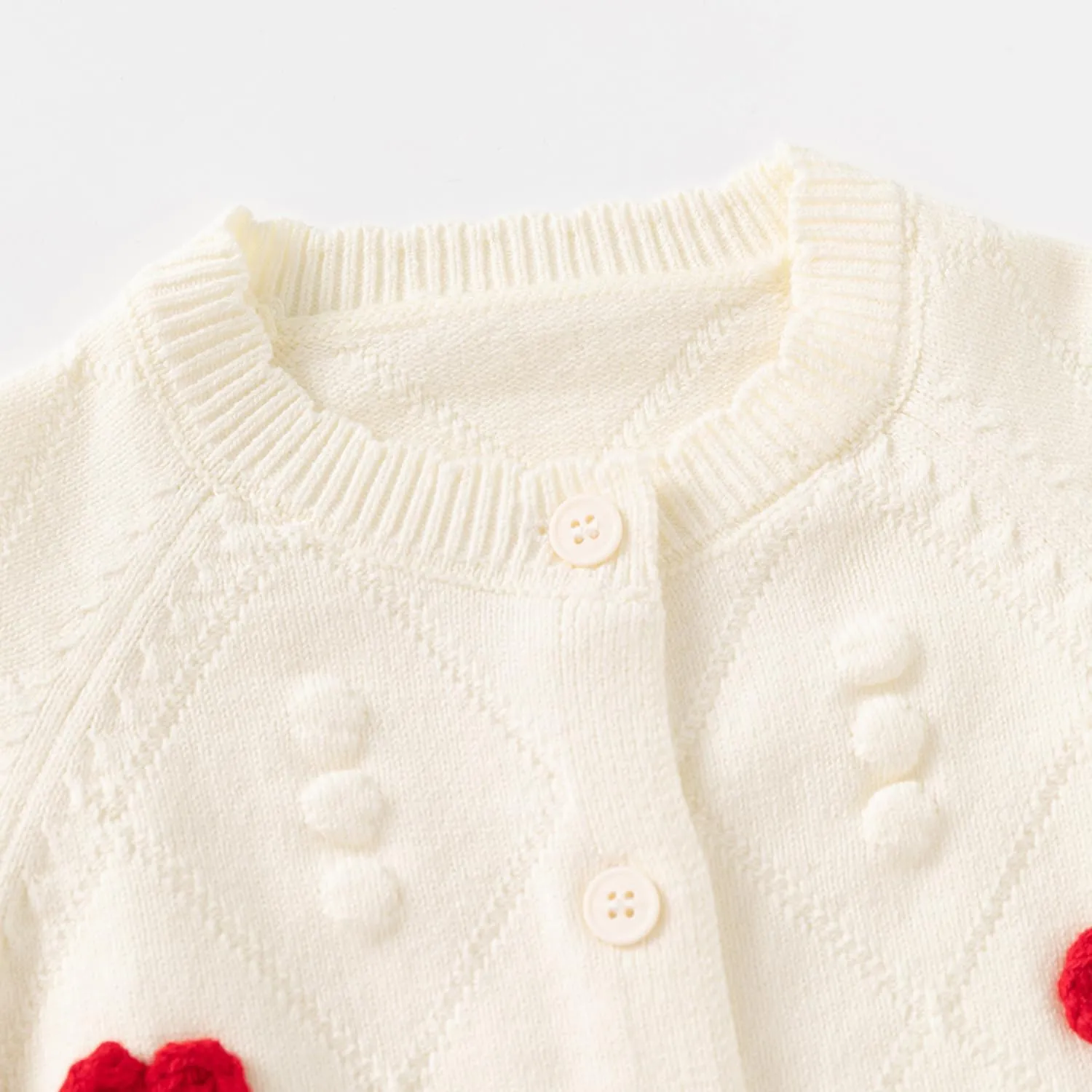Cute Baby Girls Hearts Knit Cardigan Sweater, Toddler Loose Long Sleeve Shirts Warm Tops for Fall Winter Love Design