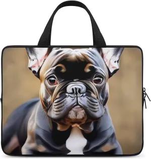 Cute Bulldog Laptop Bag Durable Laptop Sleeve Water-Resistant Notebook Bag for Computer Or Tablet