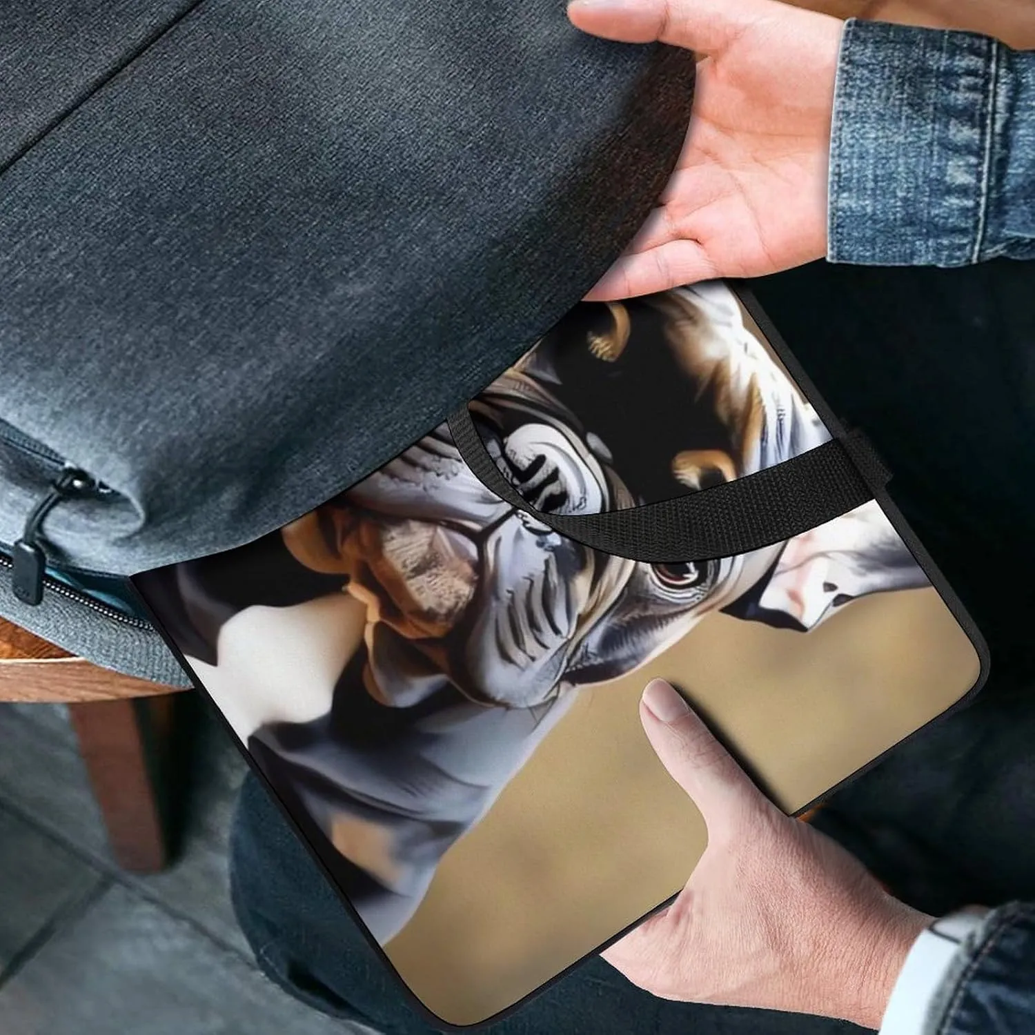 Cute Bulldog Laptop Bag Durable Laptop Sleeve Water-Resistant Notebook Bag for Computer Or Tablet