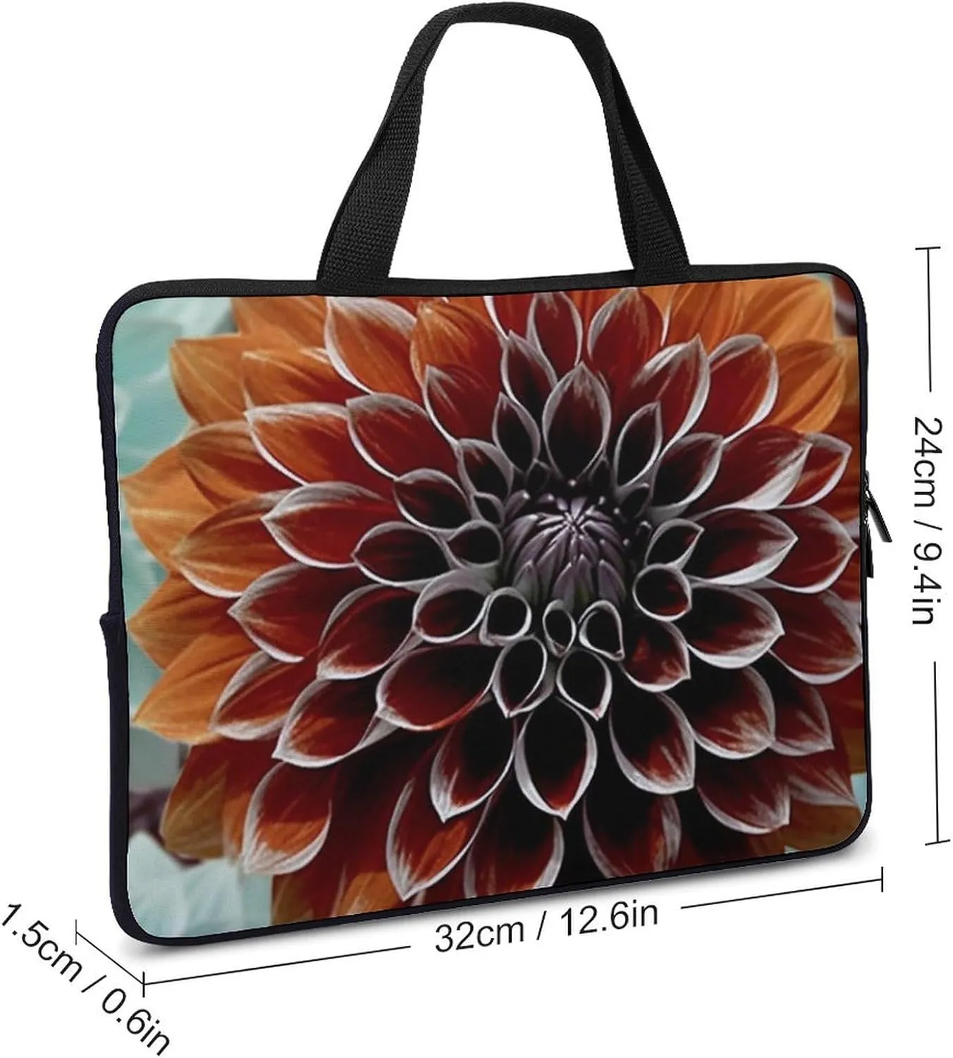Dahlia Flower Laptop Bag Durable Laptop Sleeve Water-Resistant Notebook Bag for Computer Or Tablet