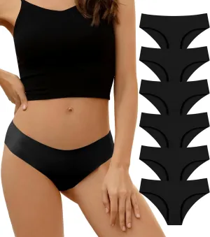 DEANGELMON Seamless Underwear for Women No Show Bikini Panties Comfortable Stretch Invisible Ladies Hipster Briefs