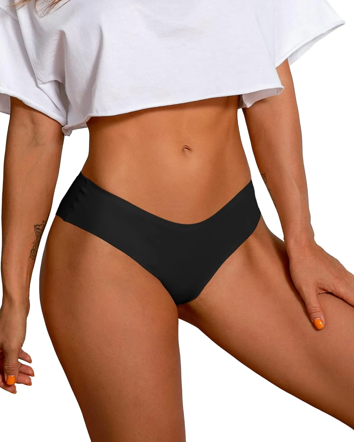 DEANGELMON Seamless Underwear for Women No Show Bikini Panties Comfortable Stretch Invisible Ladies Hipster Briefs