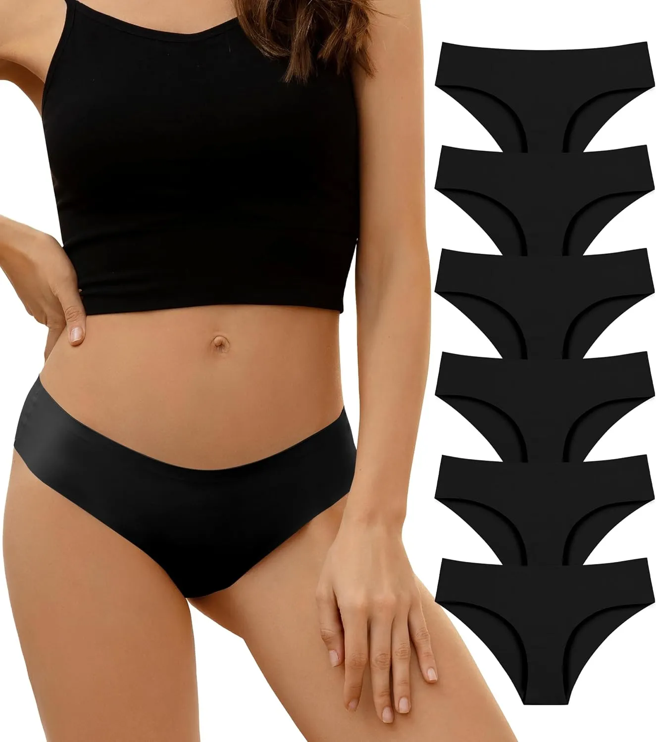 DEANGELMON Seamless Underwear for Women No Show Bikini Panties Comfortable Stretch Invisible Ladies Hipster Briefs