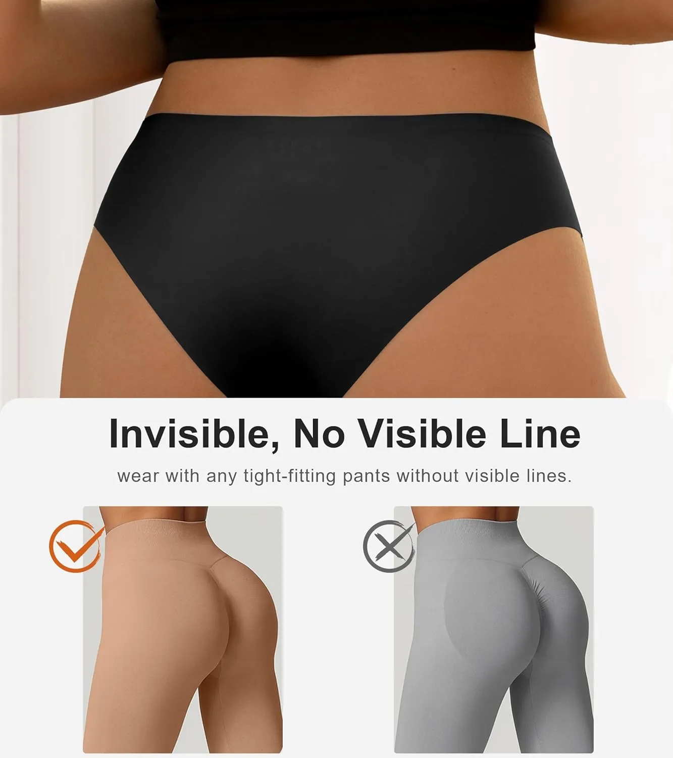 DEANGELMON Seamless Underwear for Women No Show Bikini Panties Comfortable Stretch Invisible Ladies Hipster Briefs